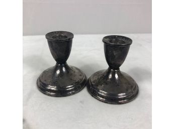 Vintage Duchin Creation Weighted Sterling Silver Candle Holders - 2 Pieces, 381g