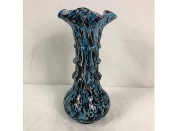 Antique End Of Day Glass Vase, 8.5'