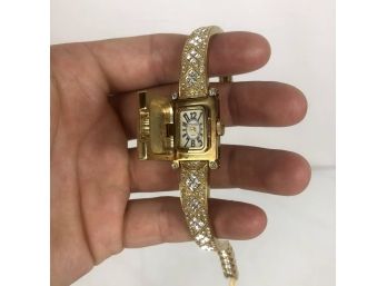 Vintage 1970s Anne Klein Hidden Watch, Gold And Silver Tone 12/1374