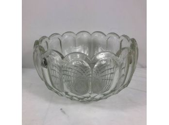 Vintage Pressed Glass Punch Bowl