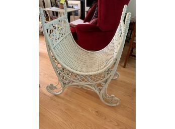 200 Yr Old Victorian White Wicker Barrel Porch Chair