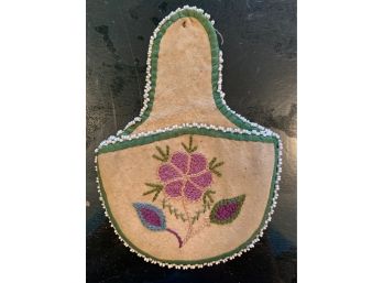 1887 Antique Oneida Indian Embroidery Artifact