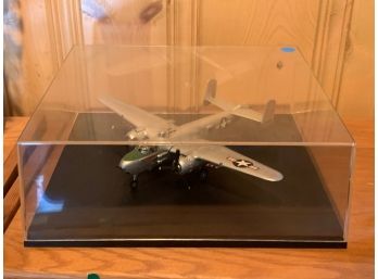 Silver Plastic Model Plane In Case