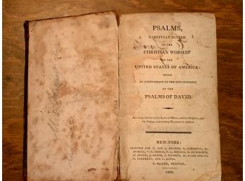 Antique Leather Bound Book Of Psalms 1802