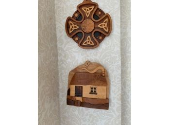 Set Of 2 Celtic Wooden Wall Decorations From Ireland