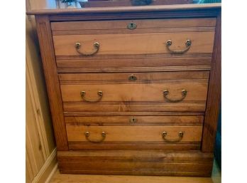 3 Drawer Wood Dresser (Attic Office)