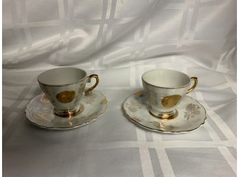 Iridescent Tea Cups And Saucers