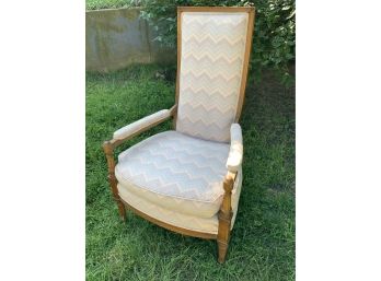 High Back Wood Framed Armchair