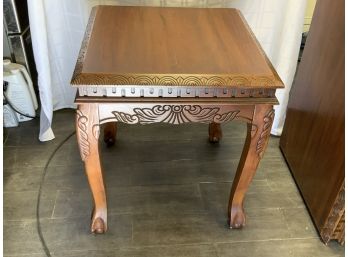 Pair Of Carved Wood Side Tables