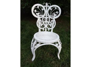 Ornate White Wicker Chair