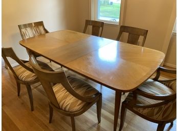 MCM Biedermeier Style Dining Table With Six Chairs