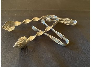 Sterling Silver Three Ice Cube Tongs.