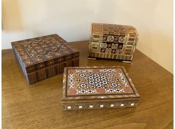 Group Of Vintage  Trinkets/wooden Box Made In USSR & Poland