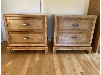 HENREDON Pair Of Two Drawers Night Stand.