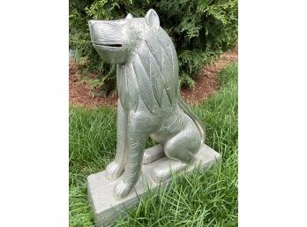 Tin Wrapped Lion Sculpture