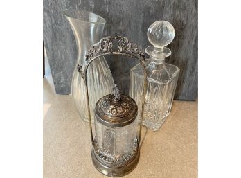 Decanter, Carafe, And Meriden E. & Company Vintage Bottle