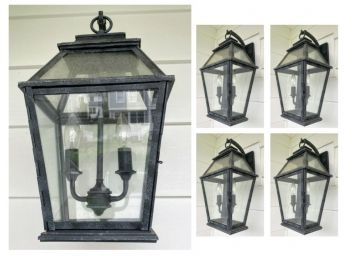 Set Of 4 Outdoor Lantern Style Sconces