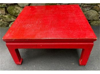 Japanese Style Red Crackle Painted Table