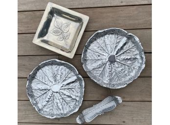 Pewter Platters And Serving Pc Grouping