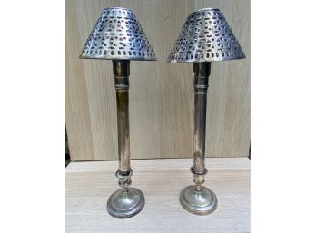 Vintage Cut Shade Candle Holders