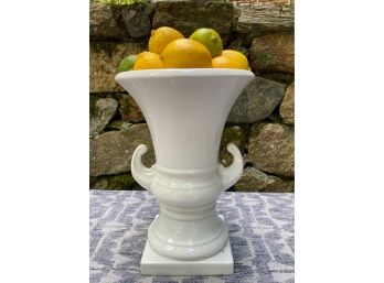 White Ceramic Vase-Urn