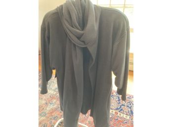 Norma Kamali Sweater With Attached Scarf To  Fold And Thread Through To The Back Snuggly Size M