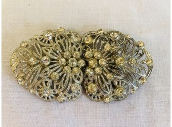 Antique Very Petty Rhinestone Belt Buckles Or For A Scarf