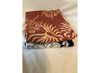 2 Frech Motif Scarves