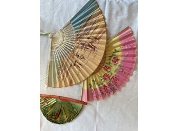 3 Vintage Colorful Fans