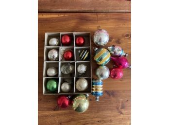 Lot #3: Glass Ornaments - Box Of 12 Plus A Few Extras On The Side