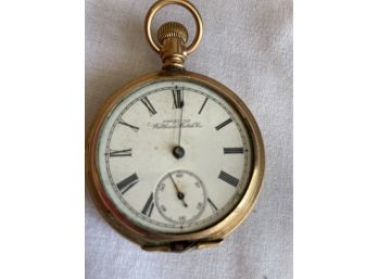 474994 Vintage Waltham Watch Company Pocket Watch Cover Has Flowers And Cacti