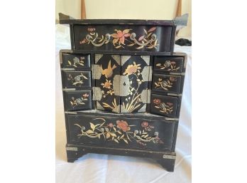 Jewelry Box With Asian Design Nice Knobs Handles And Metal Accents