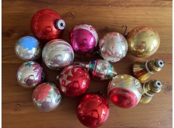 Lot #6 Glass Ornaments - Some Hand Painted, No Box