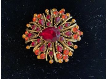 Flashy Red Stone Brooch