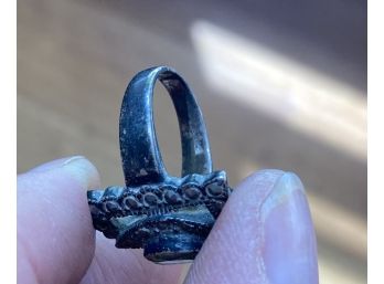 Ring With Pink Stone Marcasite And Stamped Inside 925(?)