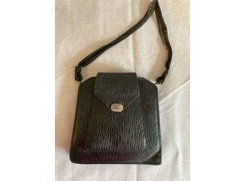 Vintage Black Compartment Purse Real Leather