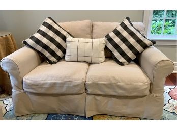 Ballard Design Baldwin Love Seat With Slip Cover