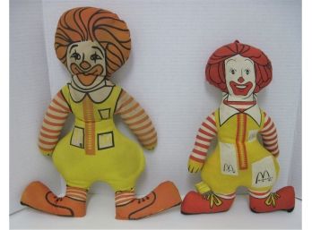 Pair Of Vintage Ronald McDonald 13' & 16' Dolls