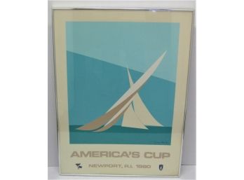 Franco Costa Signed 1980 America's Cup Newport RI Serigraph