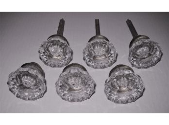 Lot Of 6 Antique Glass Door Knobs