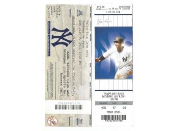 7/9/2011 NY Yankees Derek Jeter 3000th Hit Full Unused Tickets