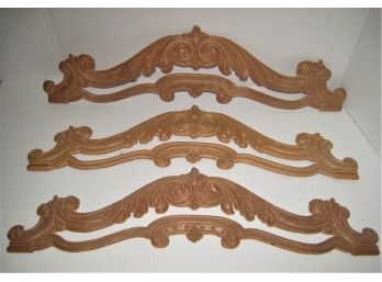 Lot Of 3 Architectural Wooden Decorative Trim Arches For Crafts Furniture Mirror Repair