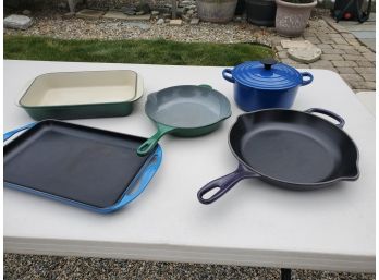 5 Pc. LE CREUSET Enameled Cookware