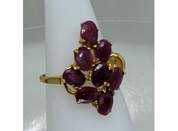 5.40ctw Goldtone Sterling Silver Genuine Ruby Ring