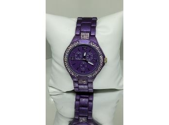 Purple And CZ Fashion Watch