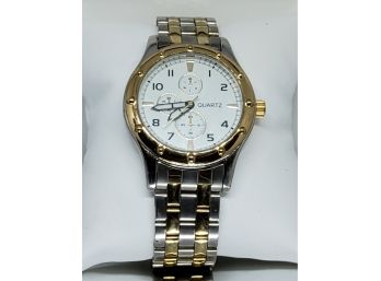 Stainless And Goldtone Quartz Men's Watch