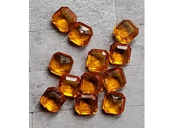 Dozen 8MM Unfoiled Topaz Square Octagon Stones