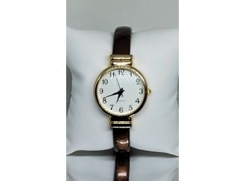 Ladies Goldtone Bangle Watch