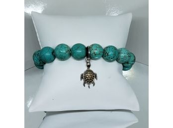 Ashley Bridget Turquoise Sea Turtle Stretch Charm Bracelet