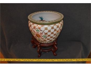 Chinese Planter Pot Wood Stand 12'x9', Stand 6' Tall,